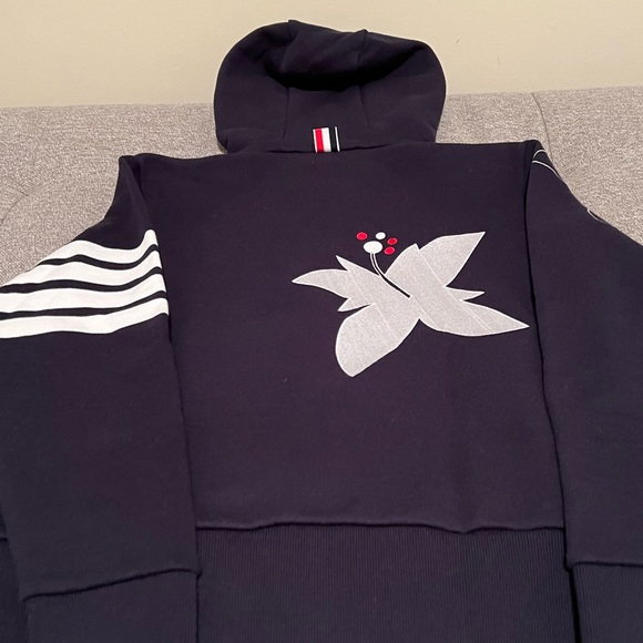 Thom Browne Embroidered Floral 4-Bar Zip Hoodie - Picture 5 of 5